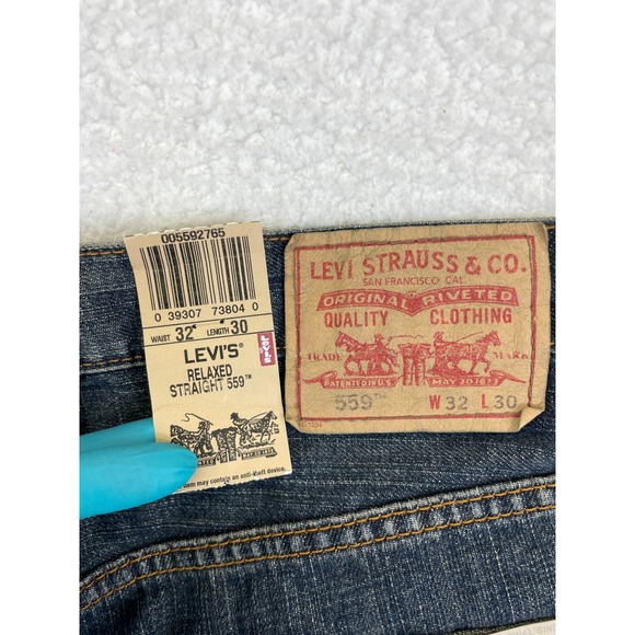 Levi's Men's 32x30 559 Relaxed Straight Jeans Medium Wash Blue NWT Denim - Picture 9 of 11